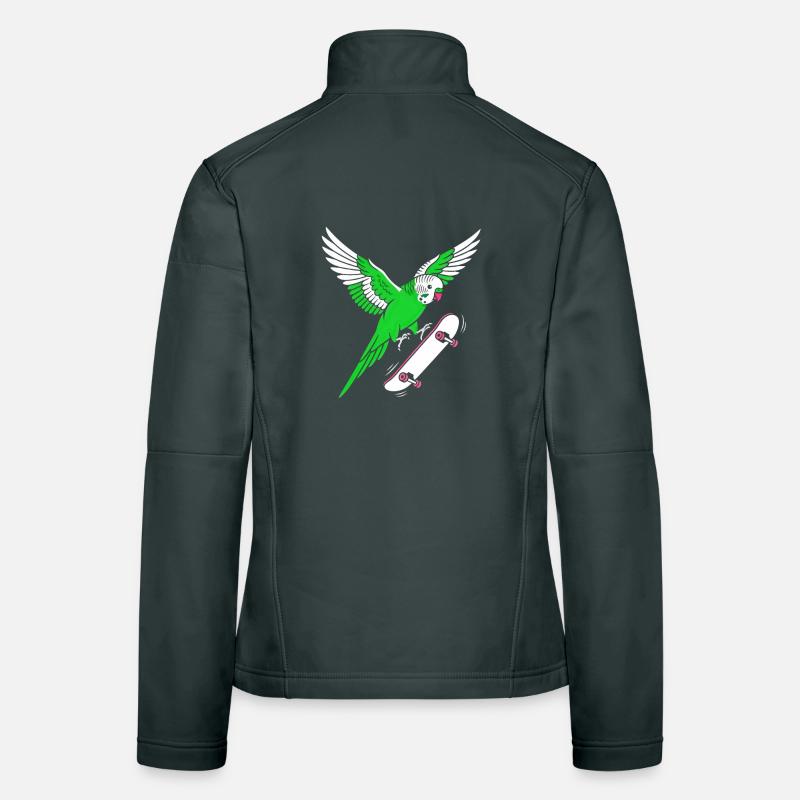 Dessin animé du Perroquet Vert Veste en tissu softshell Femme