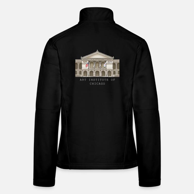 Chicago, handgezeichnetes Kunstmuseum Frauen Softshelljacke