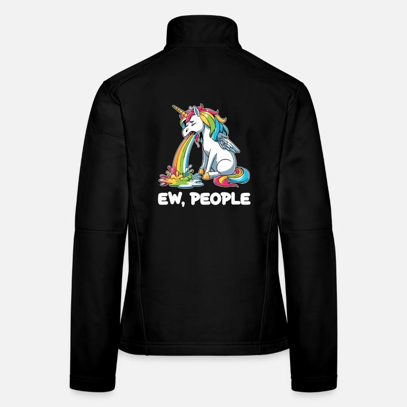 Regenbogen Unicorn Spuckt Regenbogen Frauen Softshelljacke