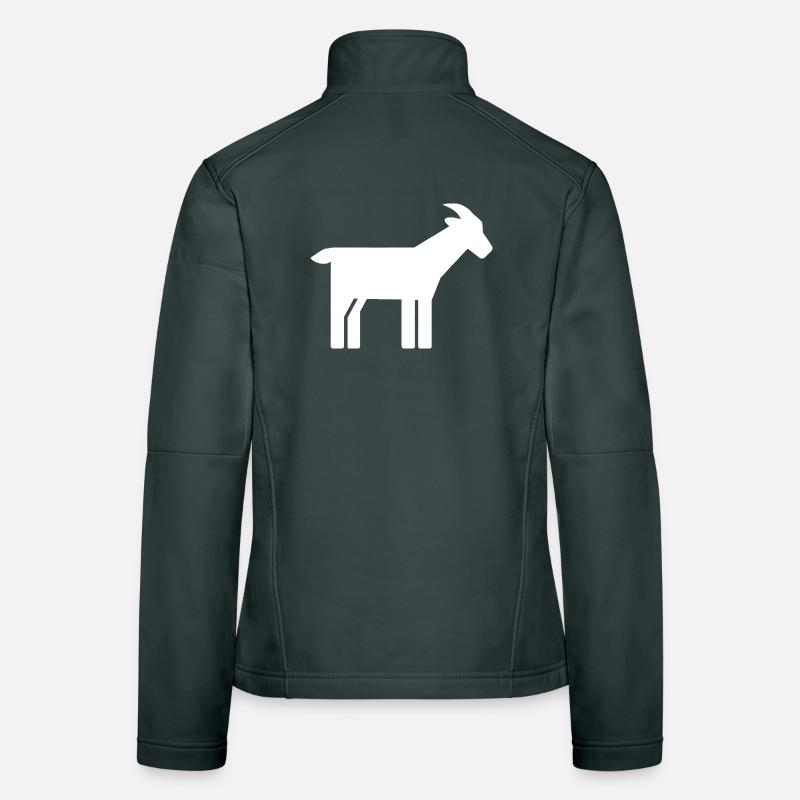 Graphisme minimaliste de silhouette de chèvre Veste en tissu softshell Femme
