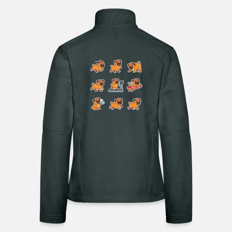 Funny Pug Jogging Marathon Runner Women's Softshell Jacket