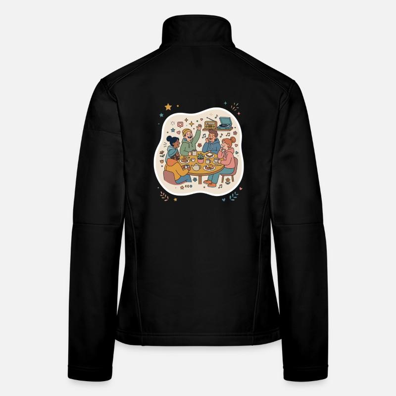 Freunde Treffen Kaffee Musik Frauen Softshelljacke