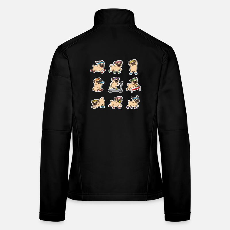 Lustiger Mops Joggen Marathon Laeufer Frauen Softshelljacke