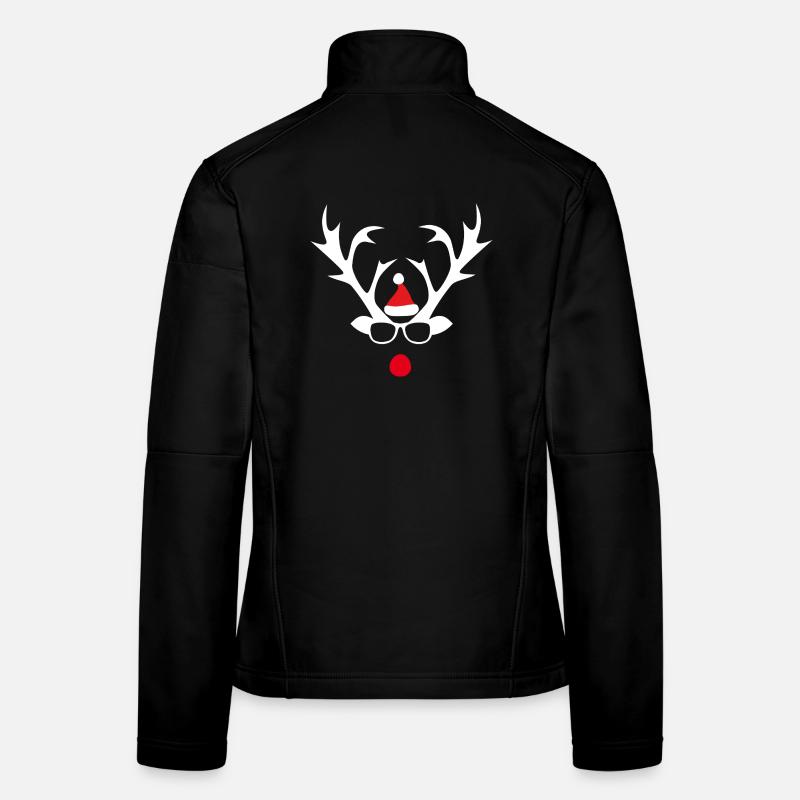 Rudolph Spectacled Reindeer Santa - Women's Softshell Jacket - black