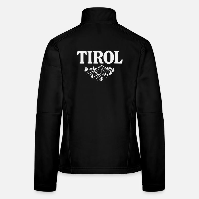 Silhouette du Tyrol Motif alpin Veste en tissu softshell Femme