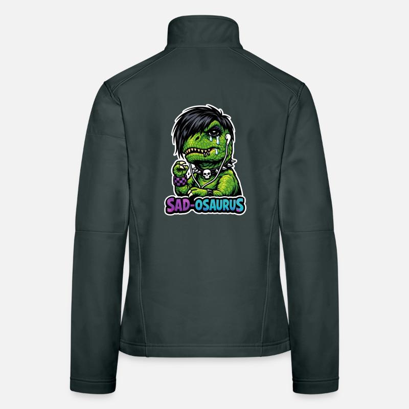 Dinosaure emo, Dino triste, Émotif Veste en tissu softshell Femme