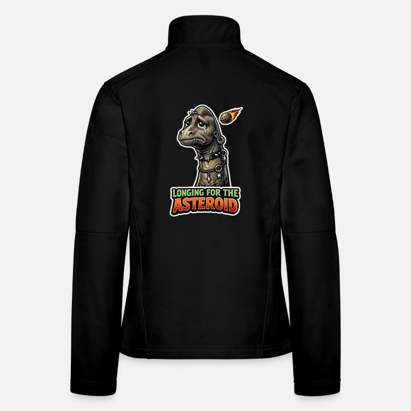Emo Dinosaur, Sad Dino, Emotional Women's Softshell Jacket