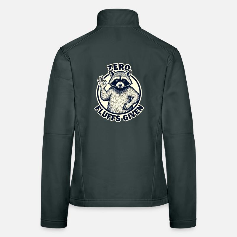 Zero Fluffs Given Raccoon Logo Women's Softshell Jacket