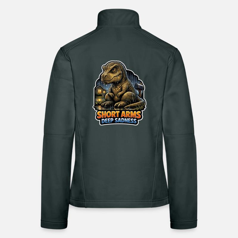 Emo Dinosaur, Sad Dino, Emotional Women's Softshell Jacket