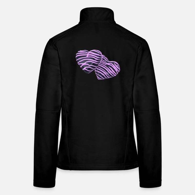 Pink Hearts auf Schwarz Frauen Softshelljacke