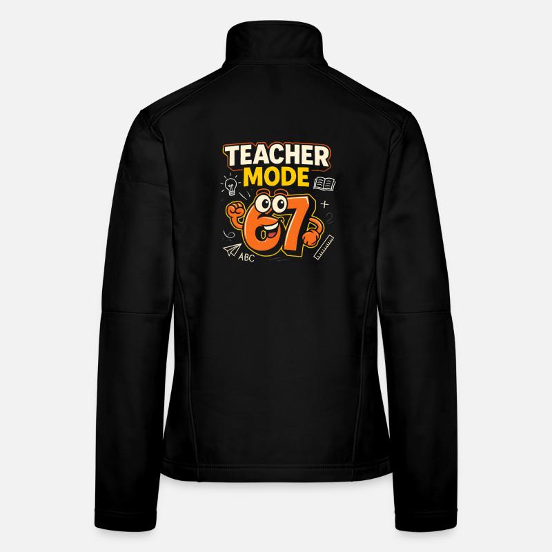 Six Seven 67 Enseignant École de mode Humour Drôle de mème Veste en tissu softshell Femme