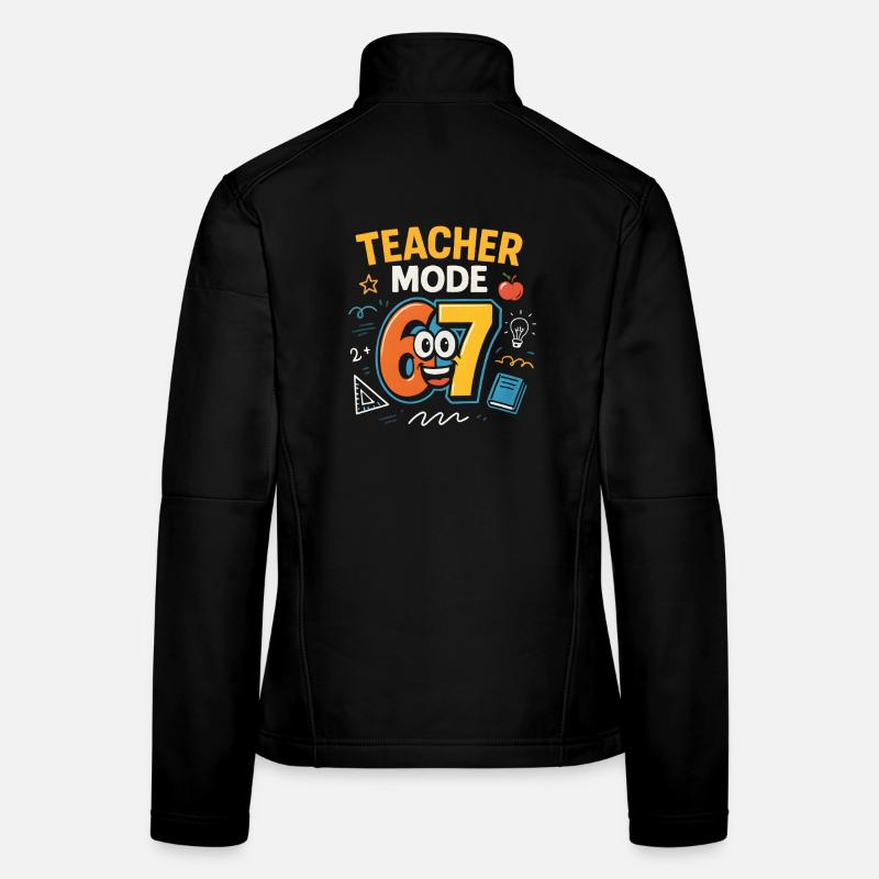 Six Seven 67 Enseignant École de mode Humour Drôle de mème Veste en tissu softshell Femme