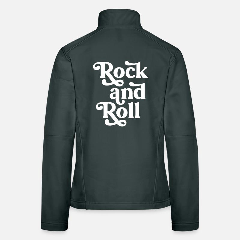 Rock and Roll Retro Typeface Women's Softshell Jacket