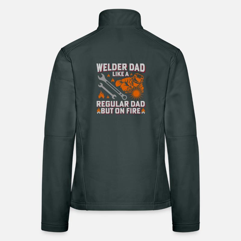 Welder Dad Firepower Design Women's Softshell Jacket