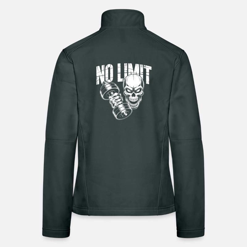 Conception de la puissance du crâne sans limite Veste en tissu softshell Femme