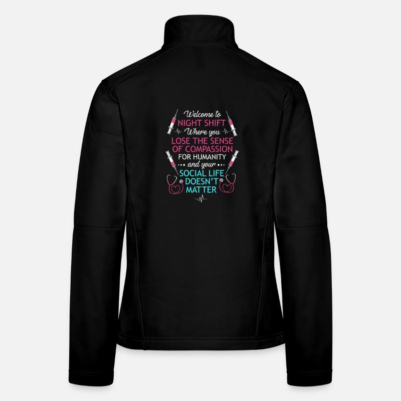 Nachtschicht Krankenschwester Krankenhaus Pflege Frauen Softshelljacke