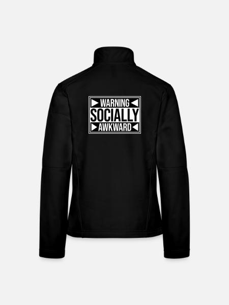 Avertissement : Socialement maladroit Drôle social Maladroit - Veste en tissu softshell Femme - noir - Dos