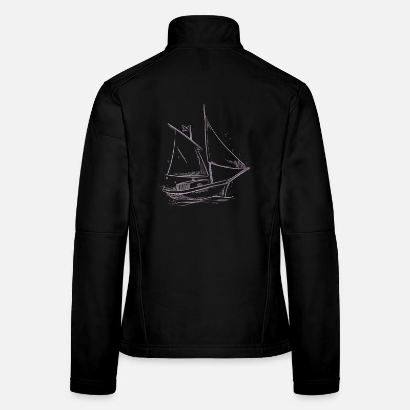 Silhouette d’aventure à voile : Marins élégants Veste en tissu softshell Femme