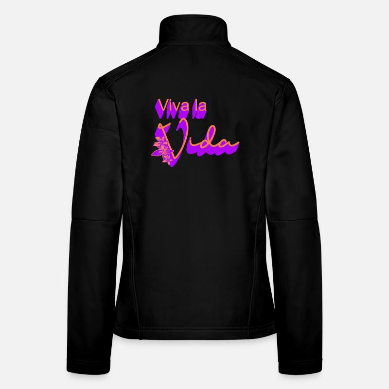 Auf das Leben Blumen-Design - Frauen Softshelljacke - Schwarz