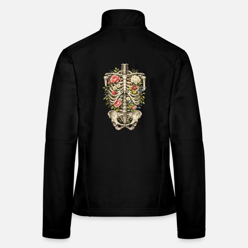 Skeleton Flower Nature Floral Gothic Fairycore Women's Softshell Jacket