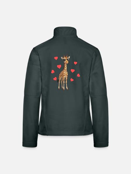 Été des Cœurs de Girafe Bébé - Veste en tissu softshell Femme - noir - Dos