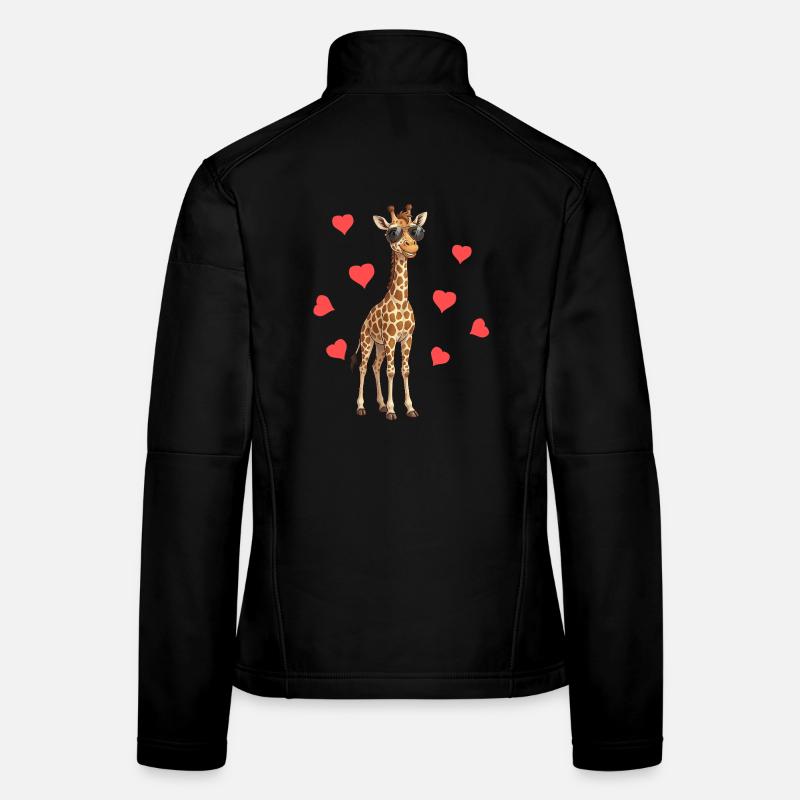 Baby Giraffe Hearts Summer Women's Softshell Jacket
