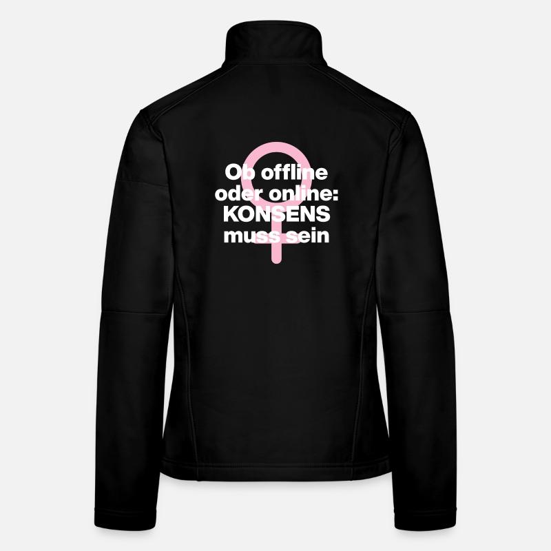 OB OFFLINE ODER ONLINE: KONSENS! ♀ FEMALE POWER Frauen Softshelljacke