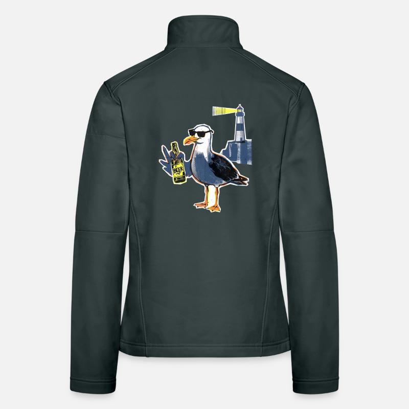 Cool Seagull Lighthouse Beer Women's Softshell Jacket