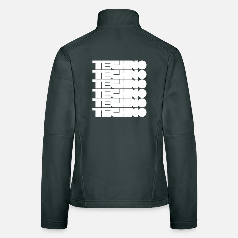 Techno Music Bold Abstract Geometry logo Veste en tissu softshell Femme