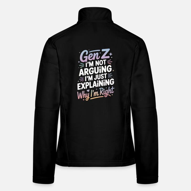 Droit de la génération Z : Expliquer avec humour Veste en tissu softshell Femme