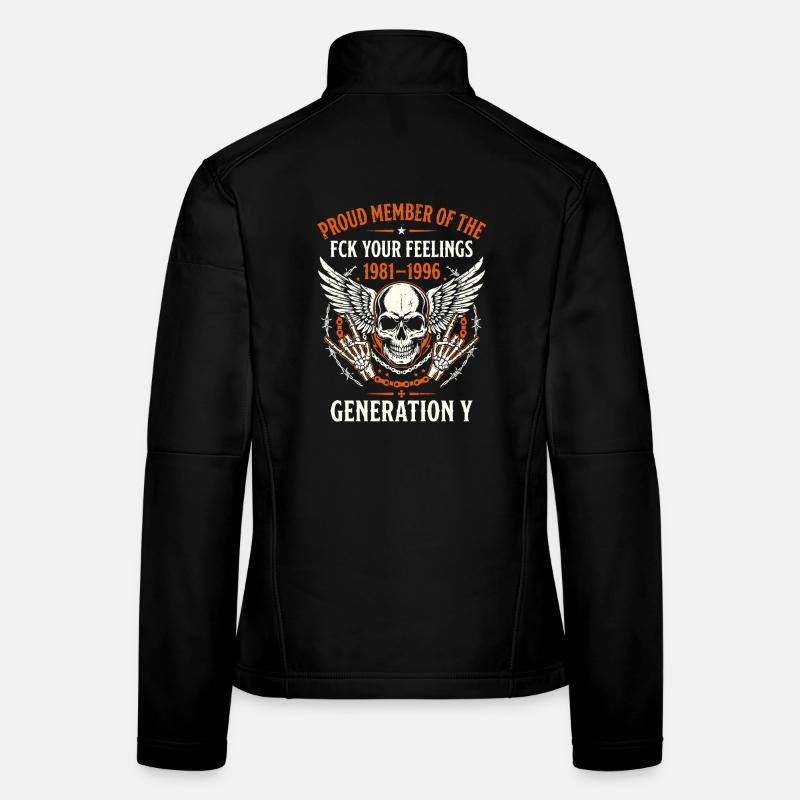 Gen Y Skull Wings 1981-1996 Women's Softshell Jacket