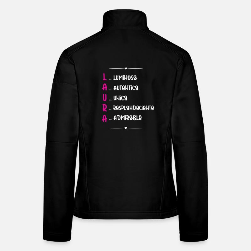 Laura: Personalisierter Name - Frauen Softshelljacke - Schwarz