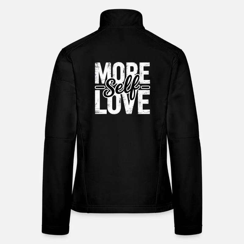 Plus d’amour Amour Amour de soi Typographie Veste en tissu softshell Femme