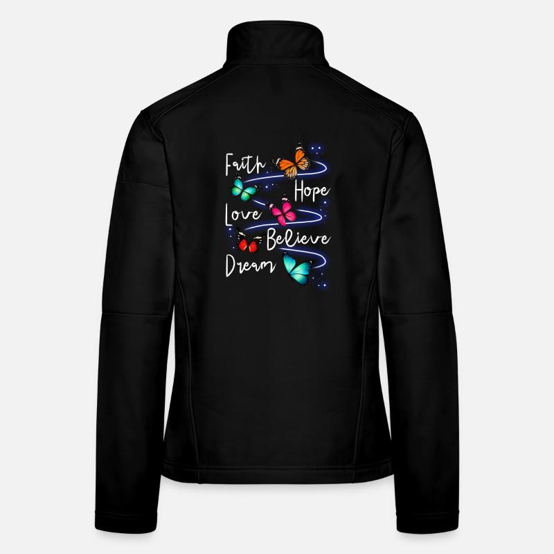 Jardin inspirant des papillons monarques Veste en tissu softshell Femme