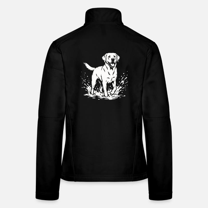 T-shirt Lover de chien Éclaboussure d’eau Veste en tissu softshell Femme