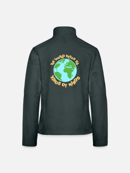 The World Needs All Kinds Of Minds Inspirierend - Frauen Softshelljacke - Schwarz - Hinten