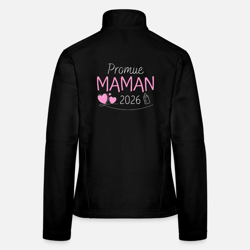Promue Maman 2026 Cadeau grossesse naissance bébé Veste en tissu softshell Femme