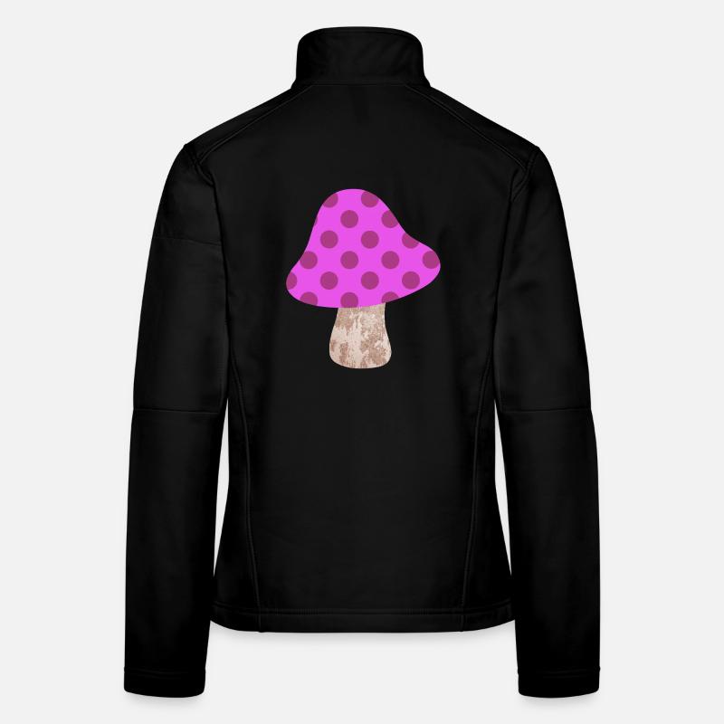 Motif de points champignons Points Points Roses Bonheur de la chambre de bébé Veste en tissu softshell Femme