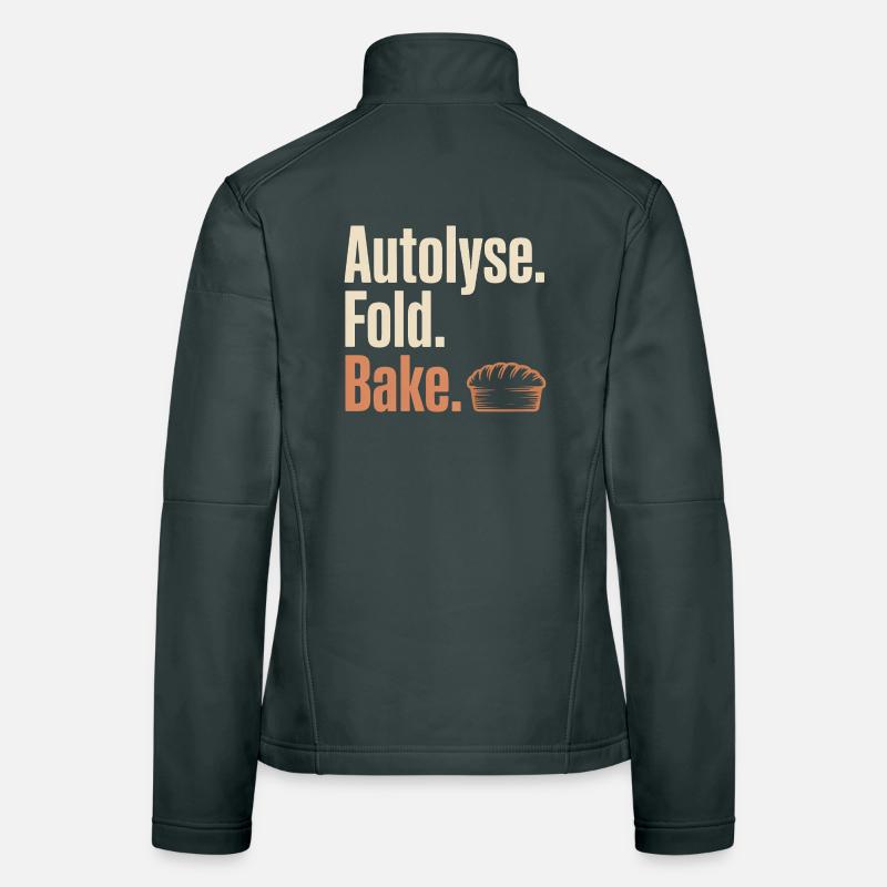 Autolyse Fold Bake Pie Typografie Frauen Softshelljacke