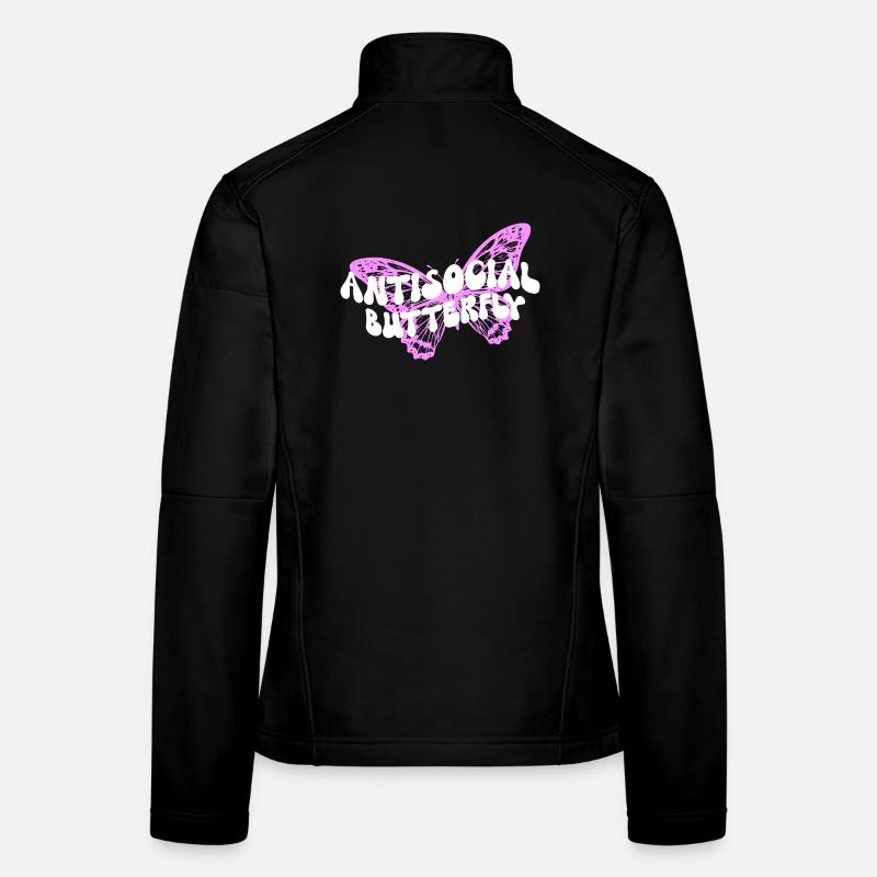 Inspiring butterfly fan graphic Women's Softshell Jacket