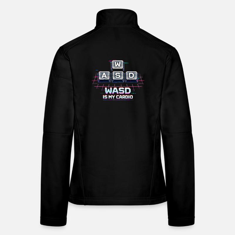 Clavier de jeu drôle WASD Mon Cardio Gamer Veste en tissu softshell Femme