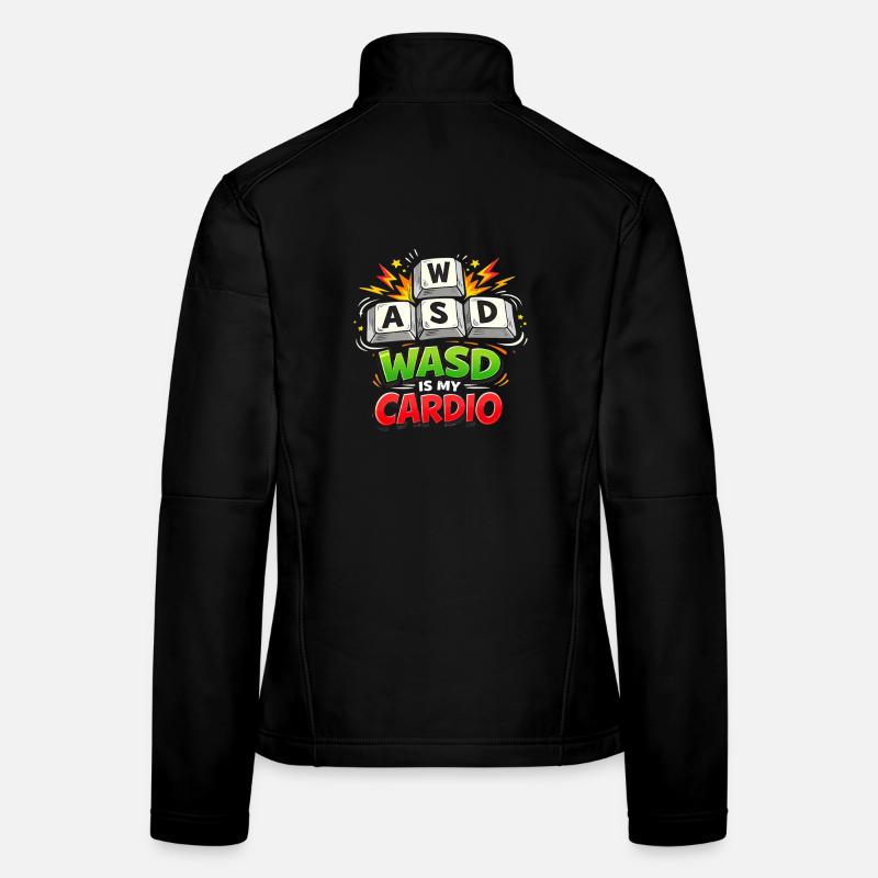 Clavier de jeu drôle WASD Mon Cardio Gamer Veste en tissu softshell Femme