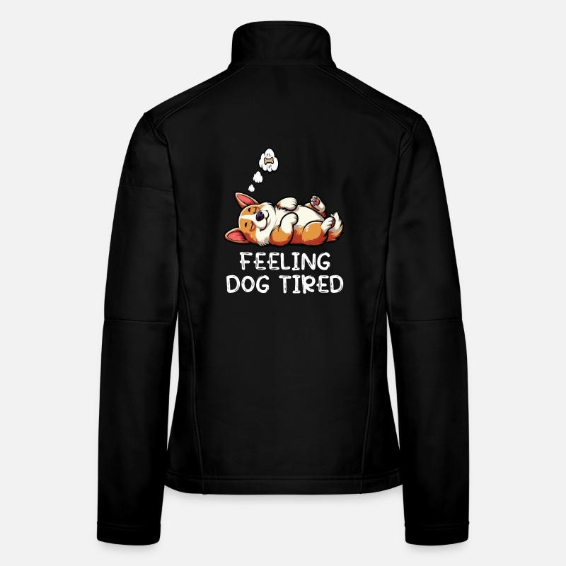 Se sentir fatigué par le chien Corgi Corgi Veste en tissu softshell Femme