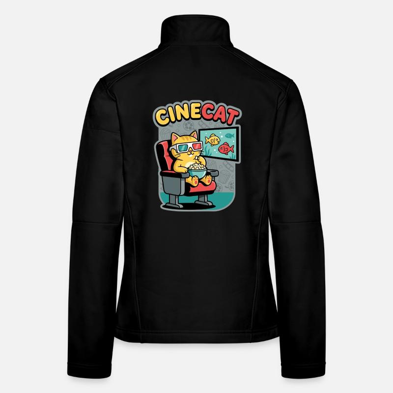 CineKat Kino-Katze Popcorn Frauen Softshelljacke