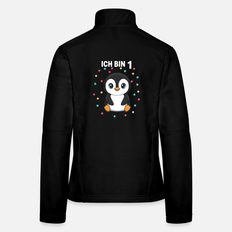 Ich bin 1 - Süßes Pinguin zum 1. Geburtstag Frauen Softshelljacke