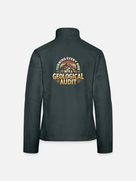Hike as a rock check | Geology Humor - Women's Softshell Jacket - mouse grey - Back