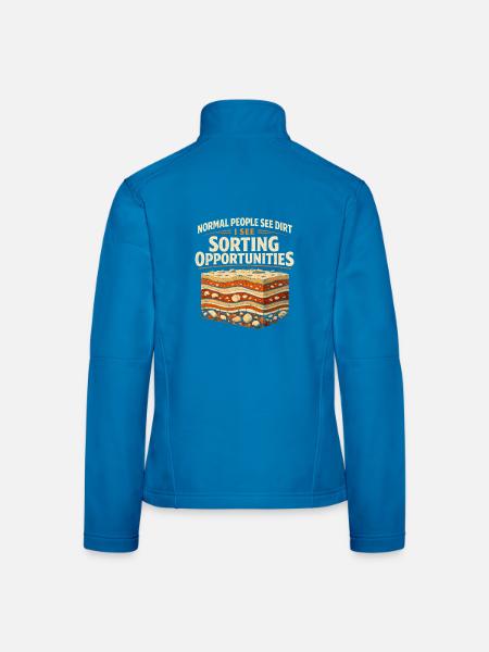 De la terre ? Non, chance de tri | Humour en géologie - Veste en tissu softshell Femme - gris foncé - Dos