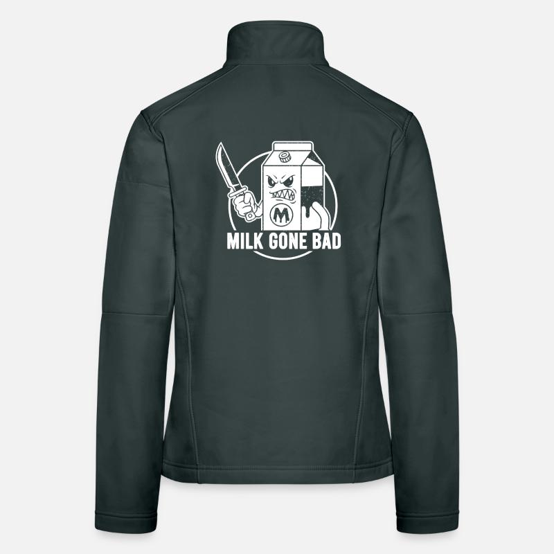 Le lait devient mauvais : une silhouette menaçante en carton Veste en tissu softshell Femme