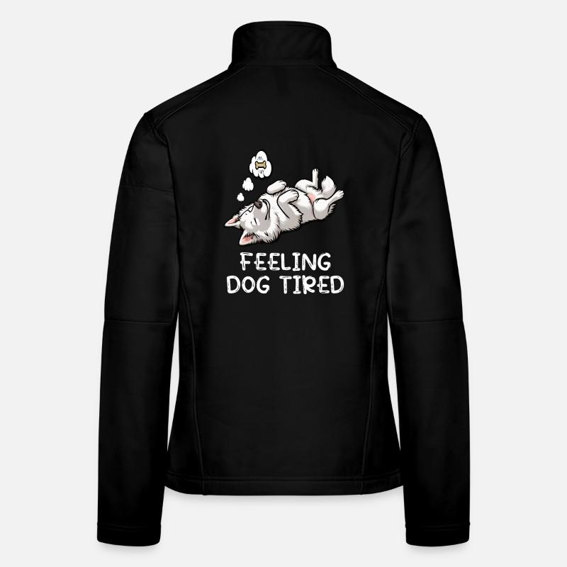 Chien blanc épuisé Veste en tissu softshell Femme