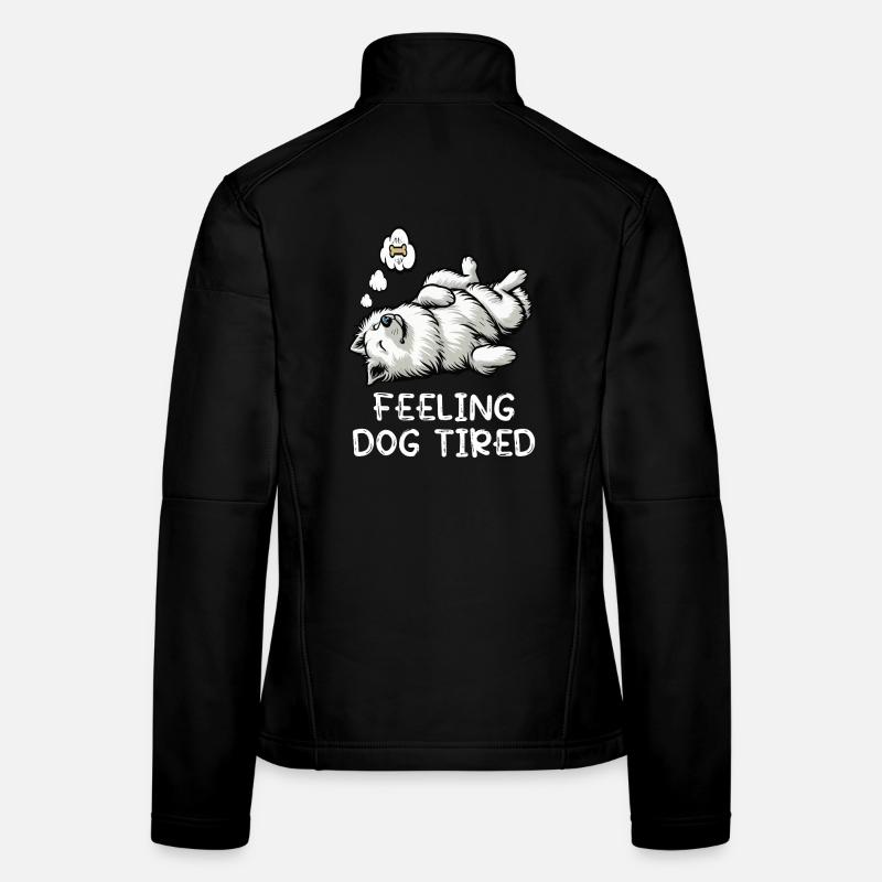 Chien blanc épuisé Veste en tissu softshell Femme